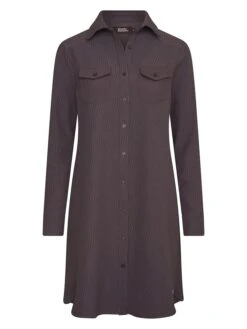 Kleid In Dunkelgrau/ Bunt