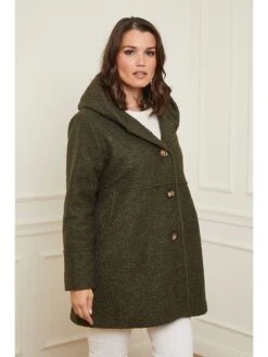 Übergangsmantel In Khaki -Mode Damen curvy lady ubergangsmantel in khaki 2