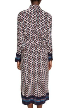 ESPRIT Gemustertes Hemdblusenkleid Navy -Mode Damen esprit gemustertes hemdblusenkleid navy 2