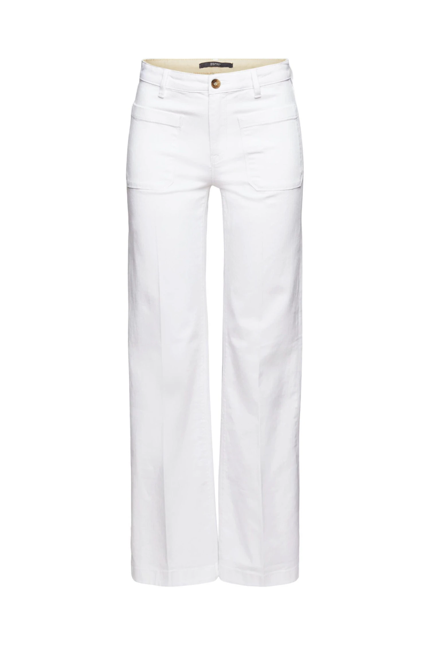 ESPRIT Schlaghose Mit Aufgesetzten Taschen White 3 ESPRIT Schlaghose Mit Aufgesetzten Taschen White