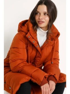 Kaffe Wintermantel "Lindsay" In Orange -Mode Damen kaffe wintermantel lindsay in orange 3