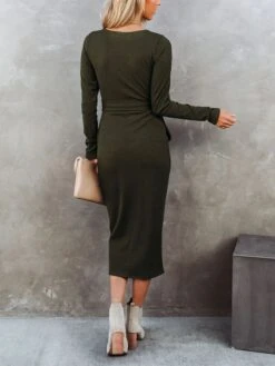 Kleid In Oliv -Mode Damen milan kiss kleid in oliv 2