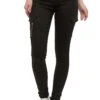 Denim Cargo Jeans Hose Stretch Treggings Röhrenjeans In Schwarz