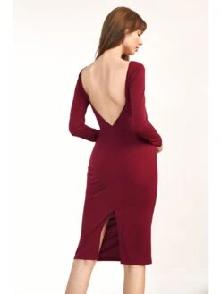 Kleid In Bordeaux -Mode Damen nife kleid in bordeaux 2