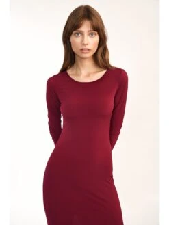 Kleid In Bordeaux -Mode Damen nife kleid in bordeaux 3