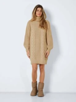 Noisy May Strickkleid "Laura" In Beige -Mode Damen noisy may strickkleid laura in beige 1
