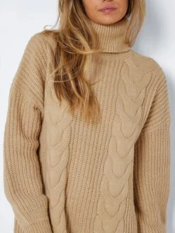 Noisy May Strickkleid "Laura" In Beige -Mode Damen noisy may strickkleid laura in beige 3