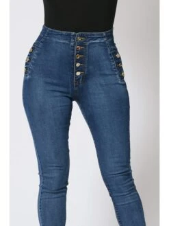 Jeans "Belka" - Slim Fit - In Blau -Mode Damen plus size company jeans belka slim fit in blau 3