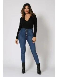 Jeans "Belka" - Slim Fit - In Blau -Mode Damen plus size company jeans belka slim fit in blau 4