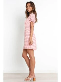 Kleid In Rosa/ Weiß 13 Kleid In Rosa/ Weiß -Mode Damen pretty summer kleid in rosa weiss 4