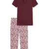 Schiesser Pyjama In Pflaume/ Weiß