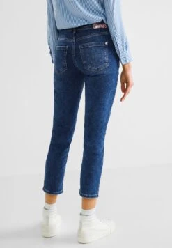 STREET ONE Slim Fit Jeans Deep Indigo Used Wash -Mode Damen street one slim fit jeans deep indigo used wash 2