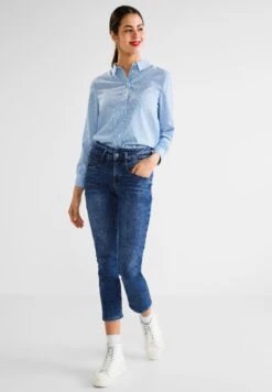 STREET ONE Slim Fit Jeans Deep Indigo Used Wash -Mode Damen street one slim fit jeans deep indigo used wash 3