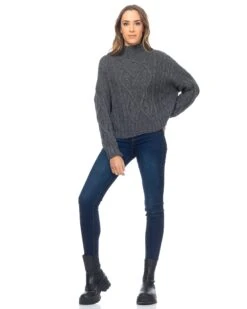 Strickpullover In Dunkelgrau -Mode Damen tantra strickpullover in dunkelgrau 2