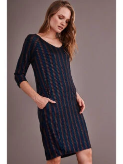 Kleid In Schwarz/ Bunt -Mode Damen tatuum kleid in schwarz bunt 2