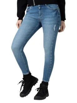 TIMEZONE Jeans "Aleena" - Skinny Fit - In Hellblau -Mode Damen timezone jeans aleena skinny fit in hellblau 2