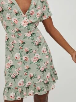 Vila Kleid "Eva" In Grün -Mode Damen vila kleid eva in grun 3