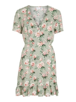 Vila Kleid "Eva" In Grün -Mode Damen vila kleid eva in grun 4