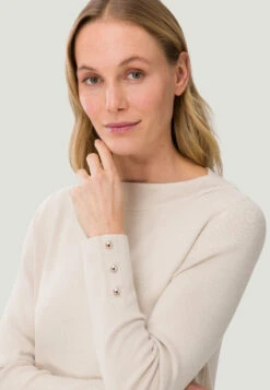 Zero Strickkleid Light Beige Melange -Mode Damen zero strickkleid light beige melange 4